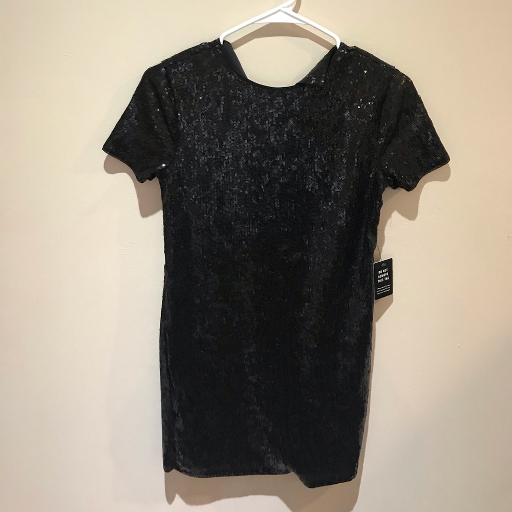 Express Black Sequin Mini Dress